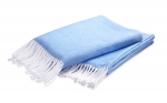 Pezzo Azure Throw 50\ x 70\

Care:  Machine Wash Warm. Do Not Use Bleach.  Tumble Dry Medium Heat.
100% Cotton